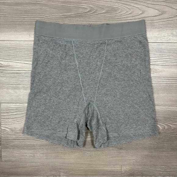 SKIMS Other - Skims Ribbed Boxer Shorts Gray Large Stretch Lounge Intimates